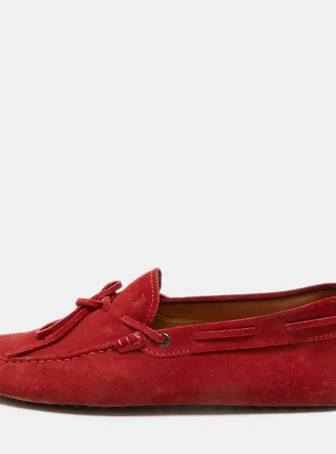 Tod's City Gommino Size 42 Burgundy Suede Loafers