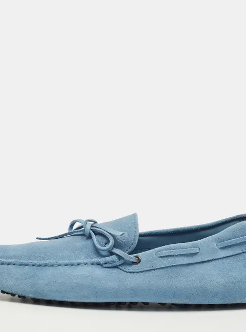 Tod's Gommino Size 44.5 Blue Suede Slip On Loafers