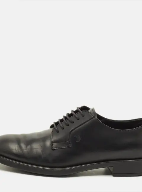 Tod's Size 43.5 Black Leather Lace Up Derby