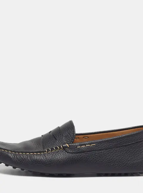 Tod's Gommino Size 43 Black Leather Penny Loafers
