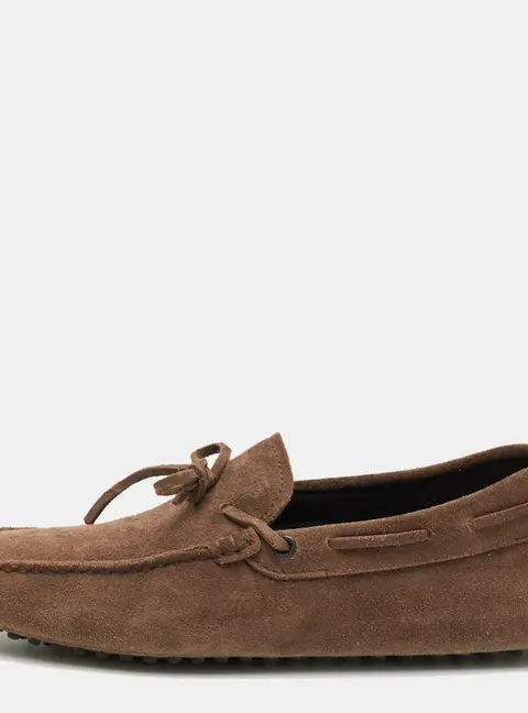 Tod's Size 40 Brown Suede Bow Slip On Loafers