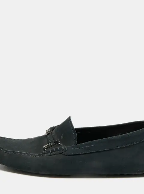 Tod's Double T Size 43 Navy Blue Suede Loafers