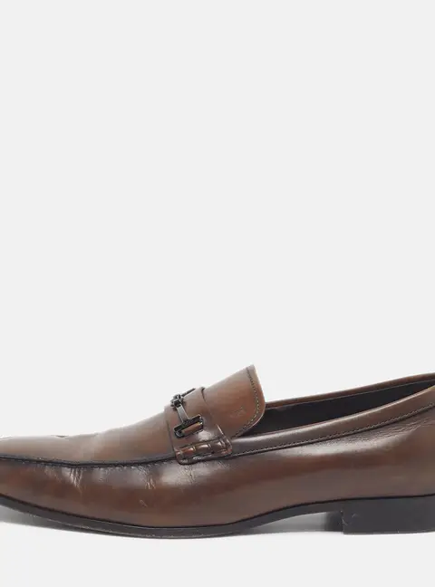 Tod's Horsebit Size 45 Brown Leather Penny Loafers