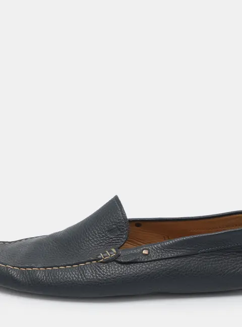 Tod's Size 45.5 Navy Blue Leather Loafers