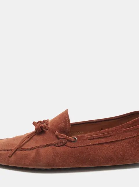 Tod's Gommino Size 43 Brown Suede Bow Driver Loafers