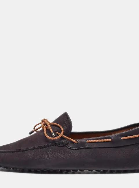 Tod's Gommino Size 43 Black Suede Bow Driver Loafers