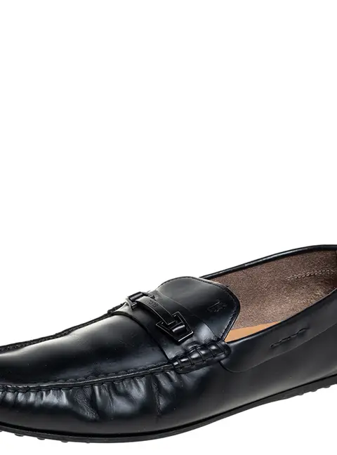 Tod's Black Leather Slip on Loafer Size 43
