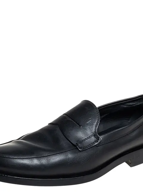 Tod's Black Leather Slip On Loafers Size 41