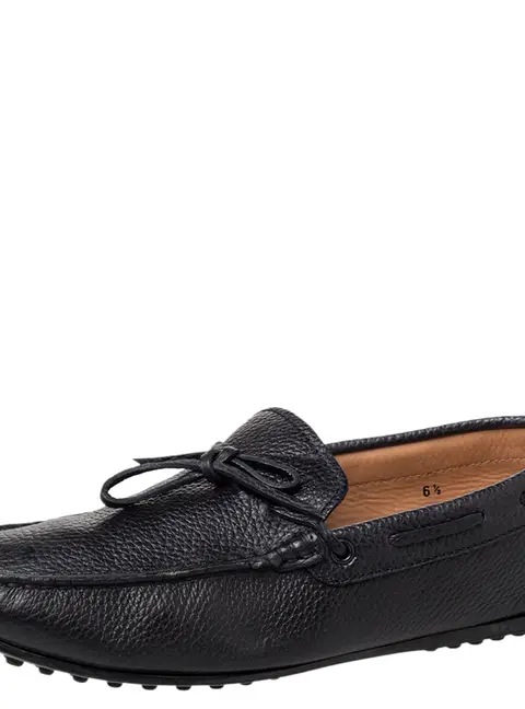 Tod's Black Leather Slip on Loafers Size 40