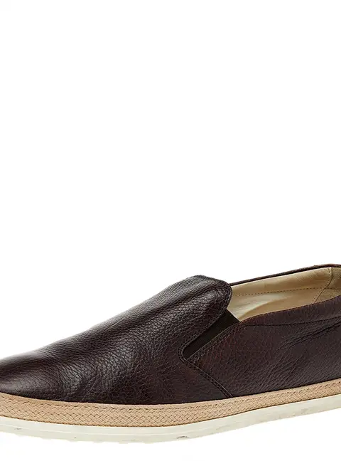 Tod's Brown Leather Slip On Sneakers Size 45