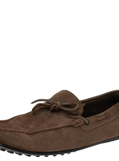 Tods Brown Suede Slip on Loafers Size 43