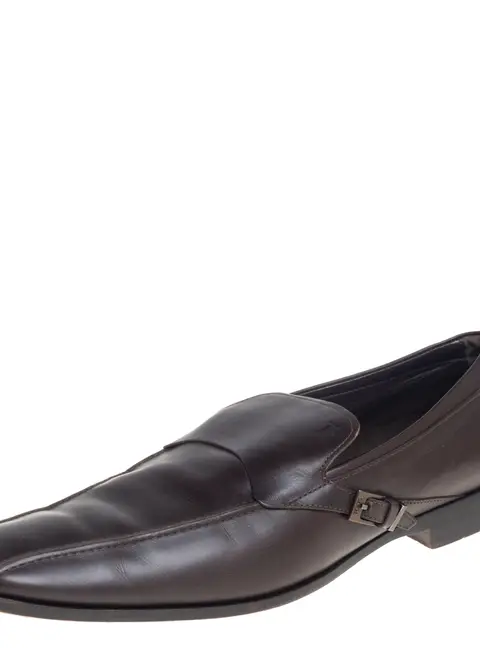 Tods Brown Leather Slip On Loafers Size 45.5
