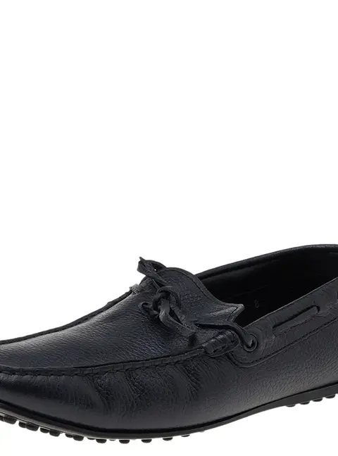 Tod's Black Leather Slip On Loafers Size 42
