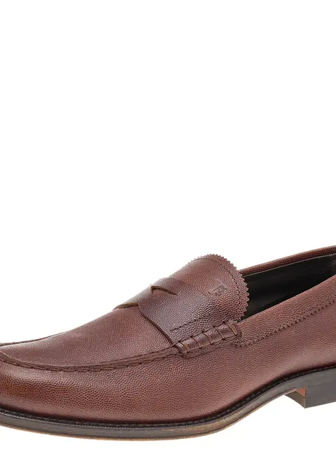 Tod's Brown Leather Slip on Loafers Size 41.5