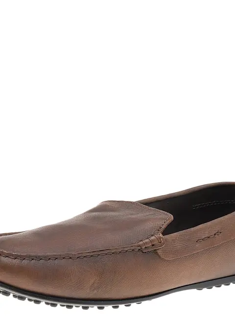 Tods Brown Leather Slip on Loafers Size 42.5