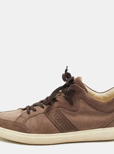 Tod's Brown Suede Low Top Sneakers Size 41.5