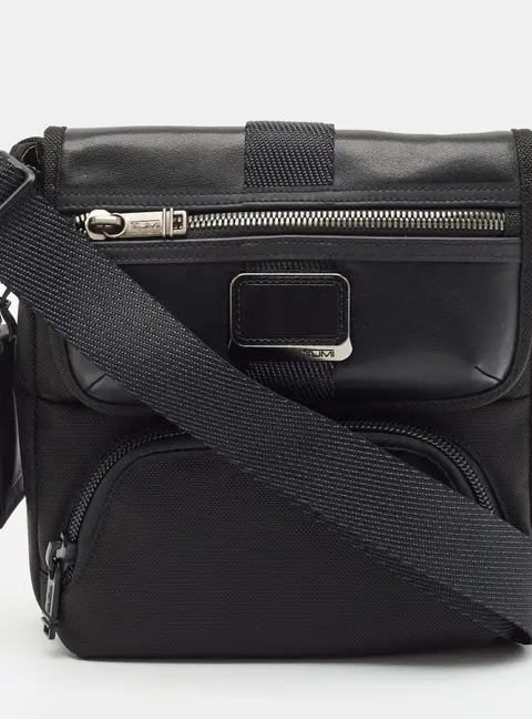 TUMI Barton Black Nylon and Leather Crossbody Bag