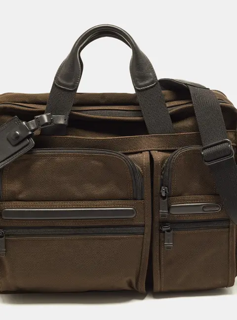 TUMI Gen 4 Brown Nylon Expandable Organizer Laptop Briefcase