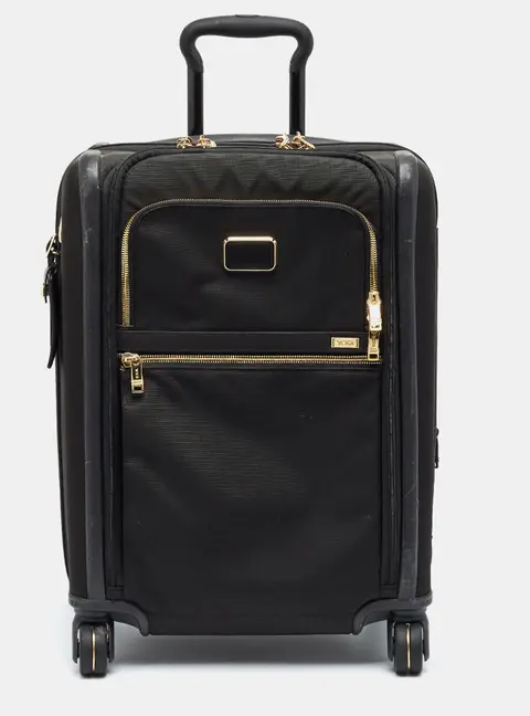 Tumi Alpha 3 International Dual Access 4-Wheeled Black Nylon Carry-On Luggage