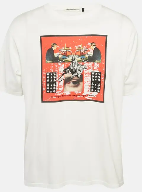 Undercover White Graphic Print Cotton Crew Neck T-Shirt M/L