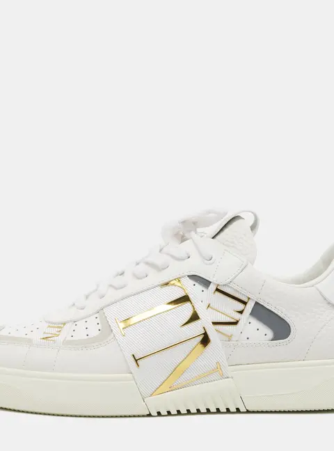 Valentino VL7N Size 40.5 White Leather Lace Up Sneakers