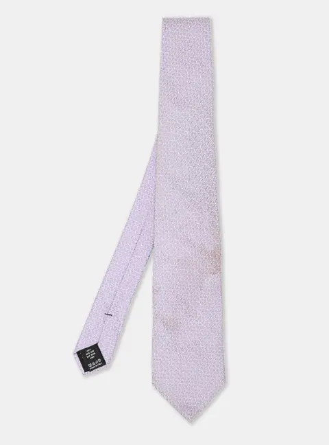 Valentino Purple Logo Patterned Silk Tie