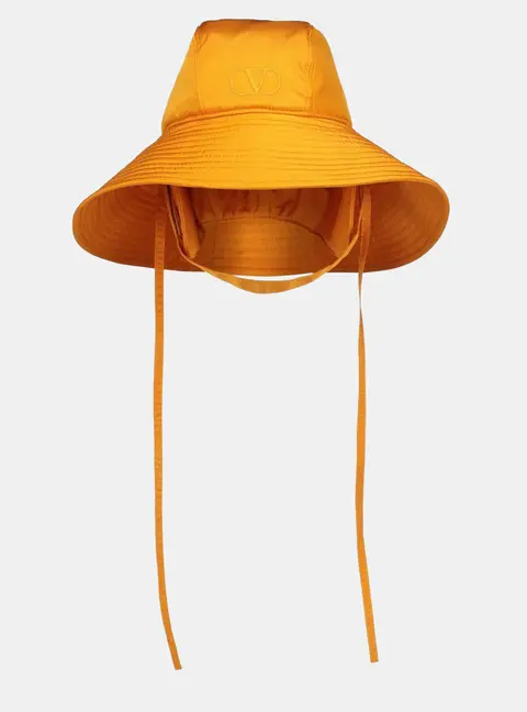 Valentino Yellow Technical Nylon Strapped Bucket Hat Size 59