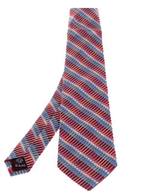Valentino Vintage Multicolor Ombre Diagonal Striped Silk Tie