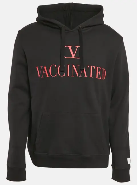 Valentino Black Printed Cotton Hooded Sweatshirt XL