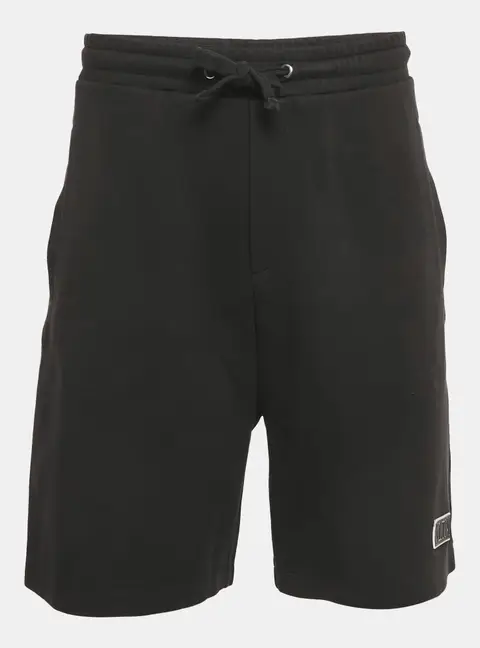 Valentino Black Cotton Blend Logo Applique Shorts XL