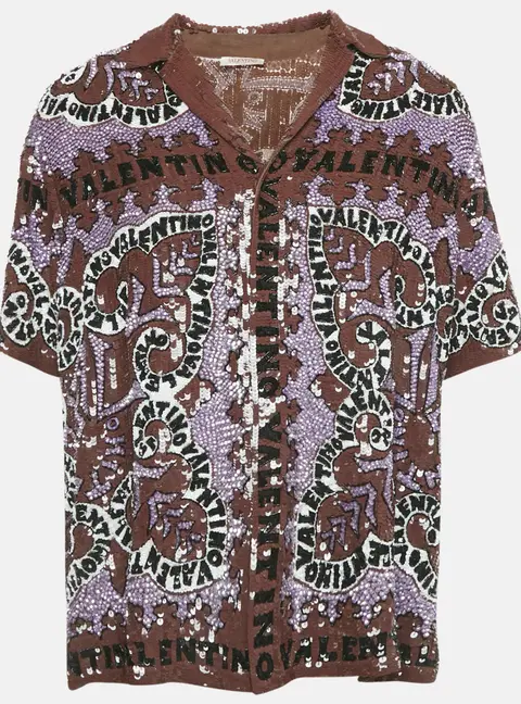 Valentino Multicolor Sequin Shirt M