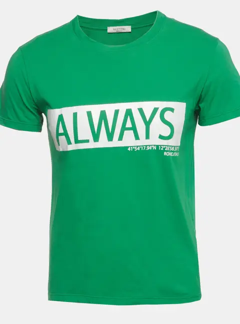 Valentino Green Always Graphic Jersey Knit T-Shirt XS