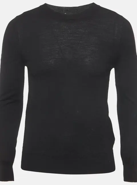 Valentino Black Wool Knit Long Sleeves Sweater M