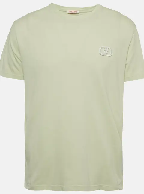 Valentino Green Logo Appliqu&eacute; Jersey T-Shirt L