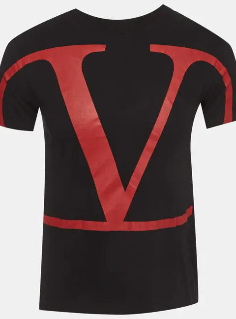 Valentino Black Printed Jersey Cotton Crewneck T-shirt XS