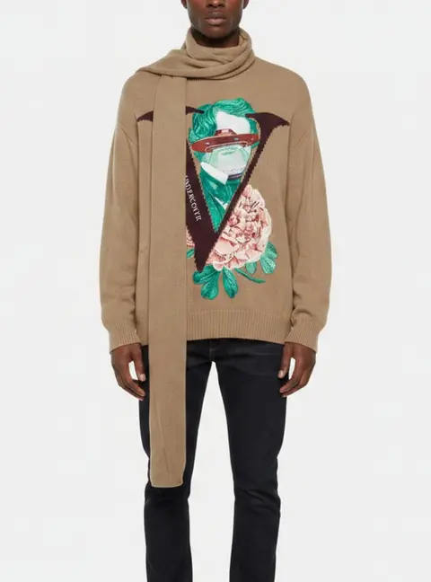 Valentino X Undercover Beige Wool and Cashmere Blend Knit Sweater M