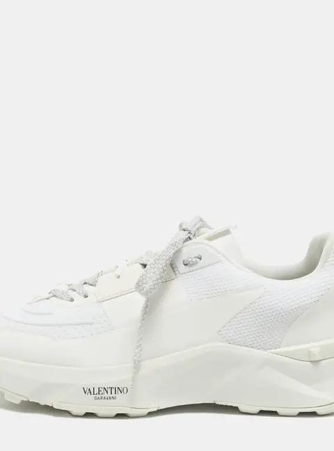 Valentino True Act Size 43.5 White Mesh Lace Up Sneakers