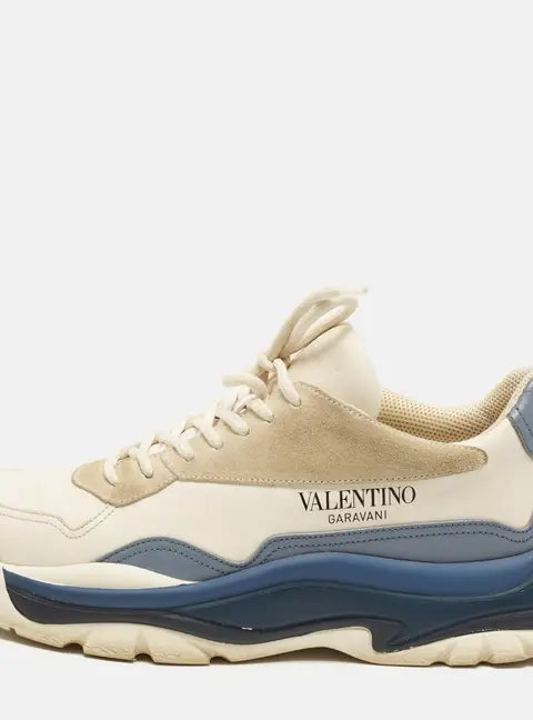 Valentino Gumboy Size 42.5 Multicolor Leather and Suede Low Top Sneakers