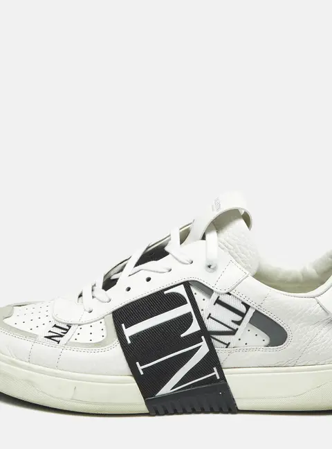 Valentino Garavani VL7N Size 42 White/Black Leather Lace Up Sneakers