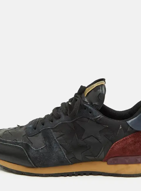 Valentino Rockrunner Size 42 Multicolor Canvas, Leather and Suede Stars Low Top Sneakers