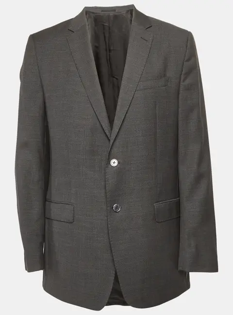 Versace Collection Grey Textured Wool Blend Regular Fit Jacket XXL