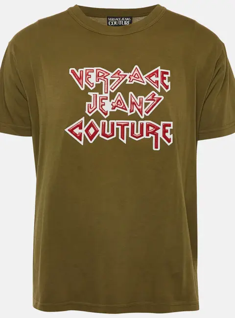Versace Jeans Couture Green Rock Logo Crewneck T-Shirt M