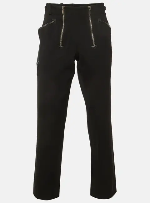 Versace Vintage Black Wool Zip Detail Pants L/XL Waist 36"