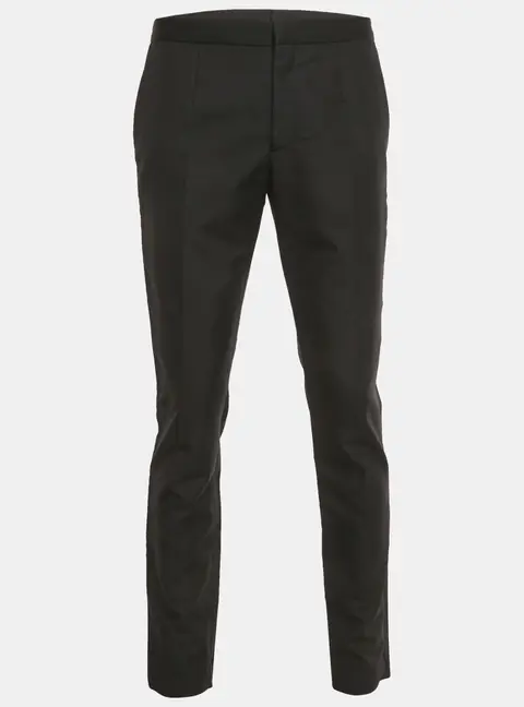 Versace Black Crepe Satin Side Trim Formal Trousers M