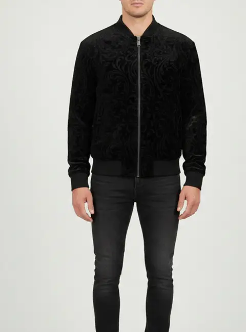 Versace Black Jacquard Baroque Jacket XL