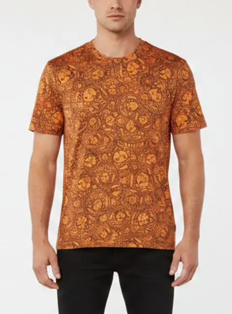 Versace Beachwear Orange Medusa Head Print Jersey T-Shirt XL