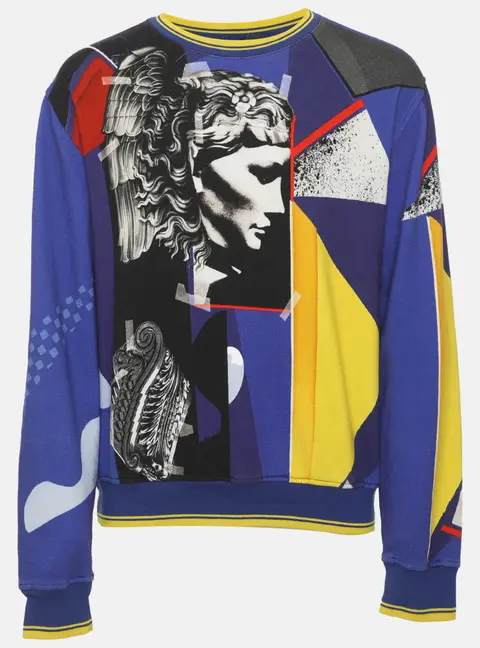 Versace Multicolor Jersey JP Collage Print Sweater XL