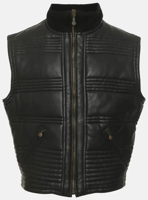 Versace Sports Black Leather Vest M
