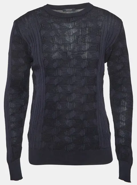 Versace Navy Blue Knit Sweatshirt M