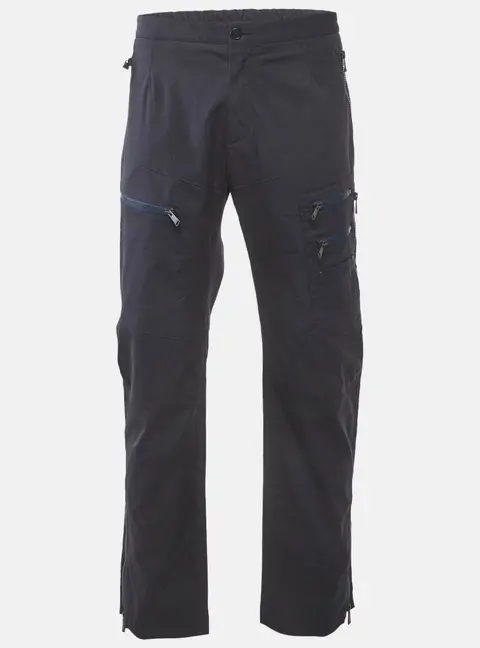 Versace Blue Cotton Zip Detail Pants XXXL